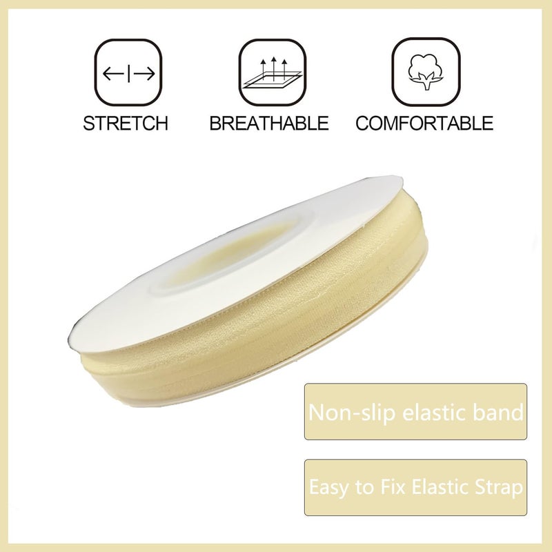 XMF Silicone Gripper Tape for Clothing, Stretchy Silicone Elastic Tape 5/8'' Width for Garment Accessory 5 Yards per Roll(Beige) - Image 3